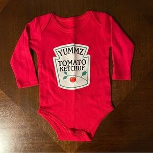 Red ketchup Long Sleeve Onesie